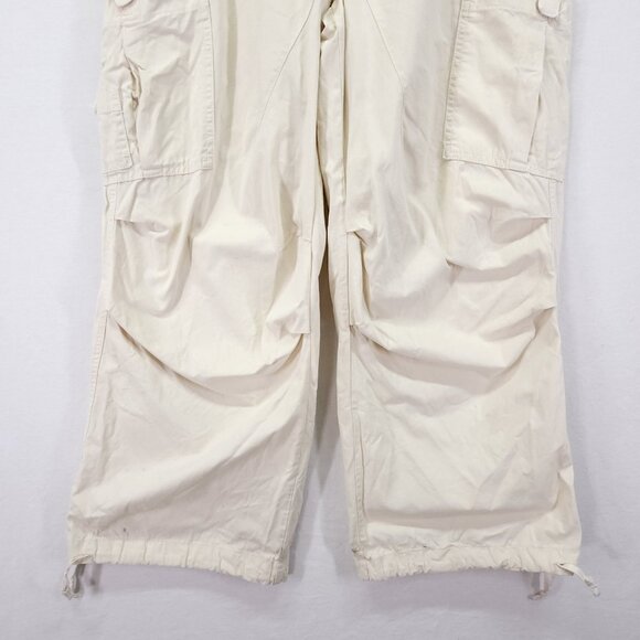 Jaded London Ecru Parachute Cargo Pants Size Small Baggie 30" Elastic Waist - Picture 10 of 16